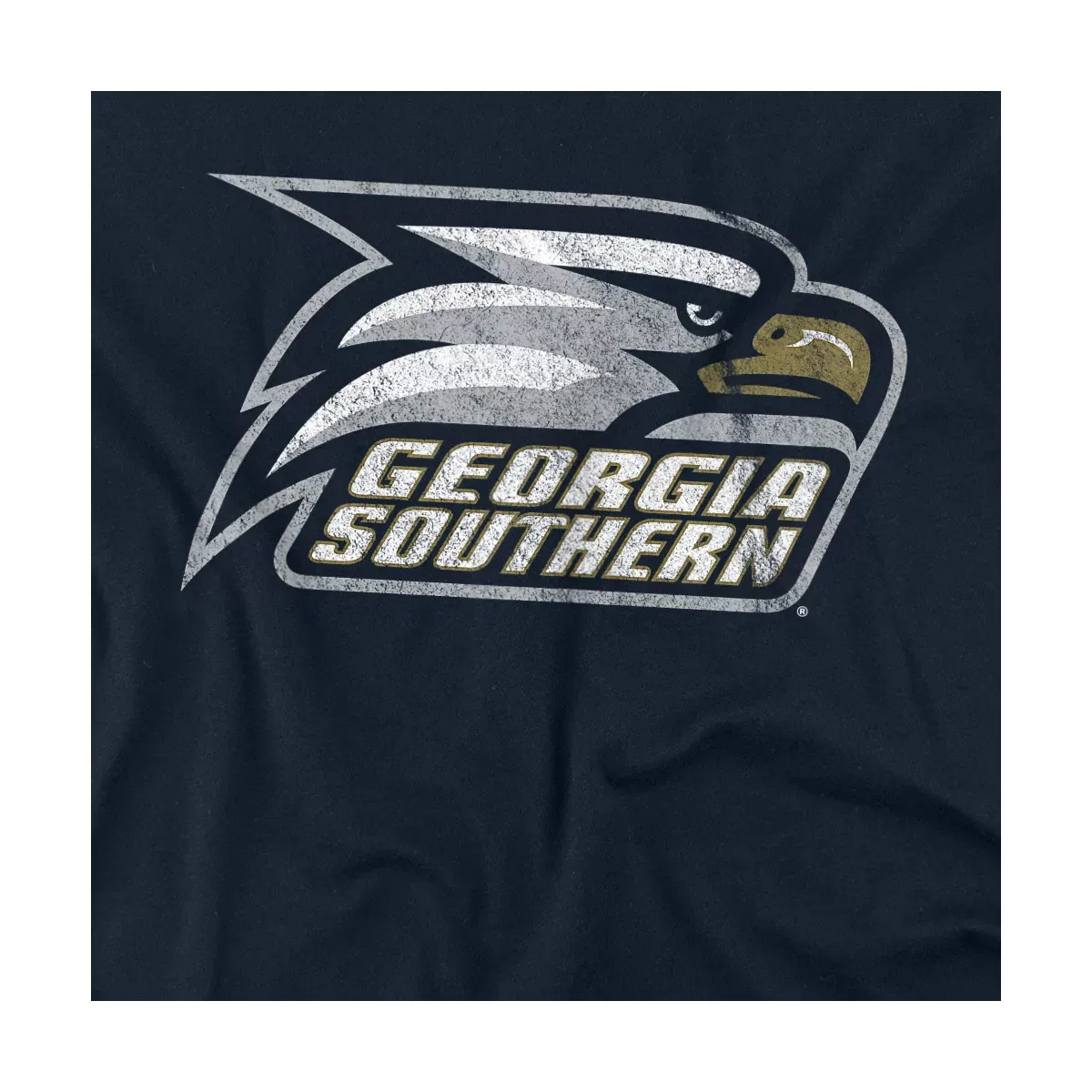 Детская футболка с принтом Georgia Southern University Distressed Primary Logo NCAA, Navy — фото 2