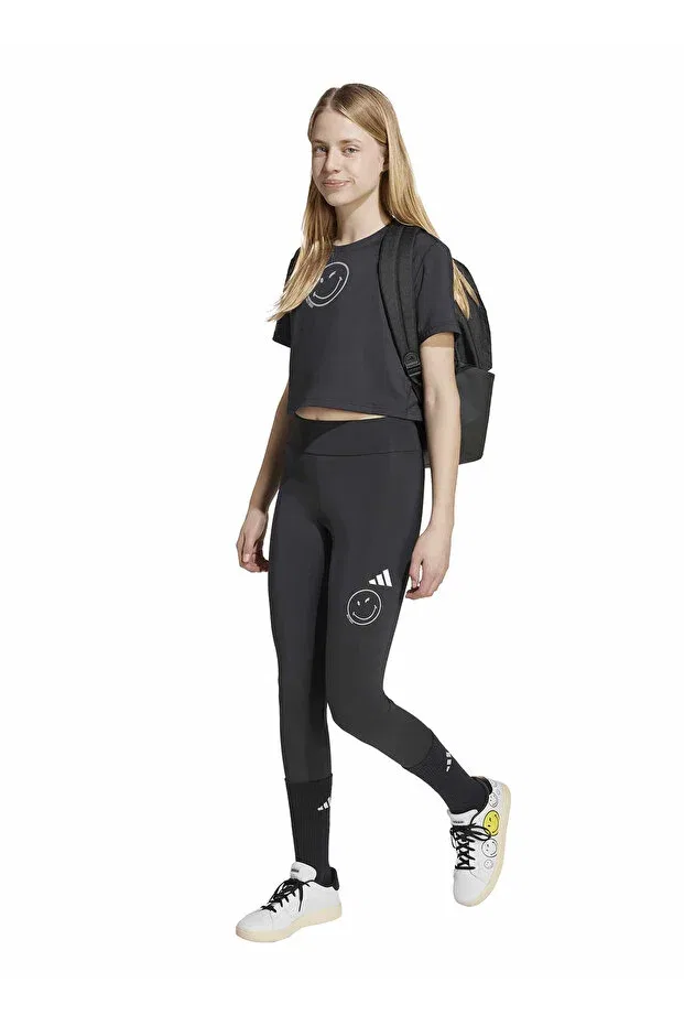 Детские леггинсы для девочек однотонные Adidas, Black