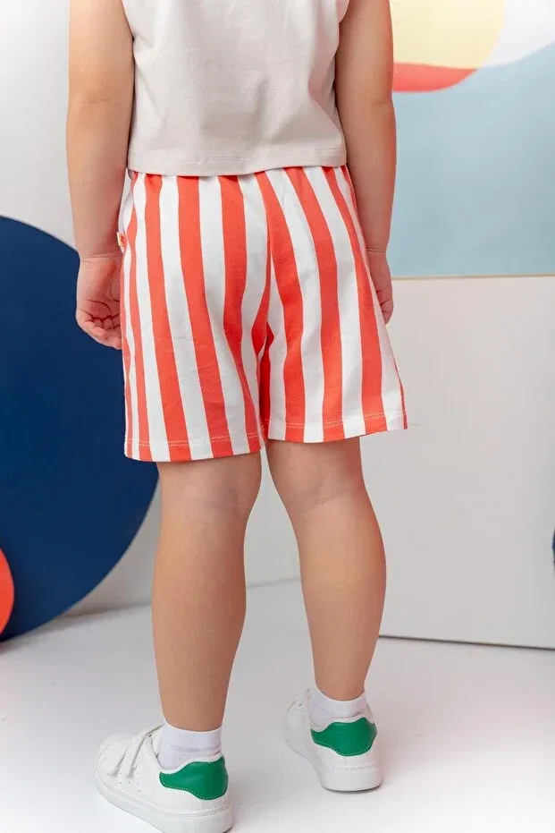 Детские шорты для девочек в полоску Generic Brands, Coral Striped — фото 2