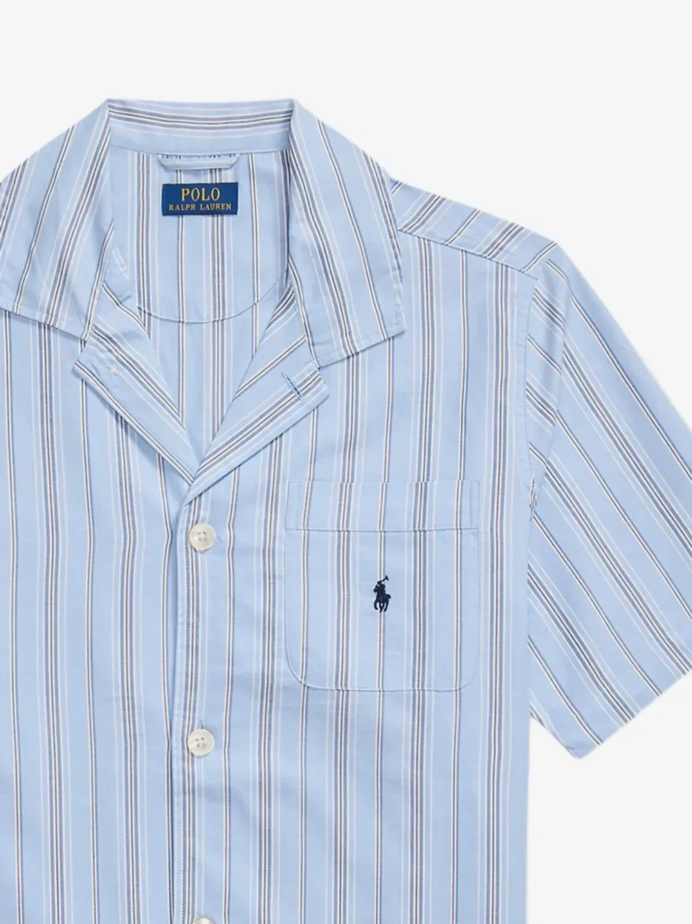 Поплиновая пижамная рубашка в полоску POLO RALPH LAUREN, синий — фото 2