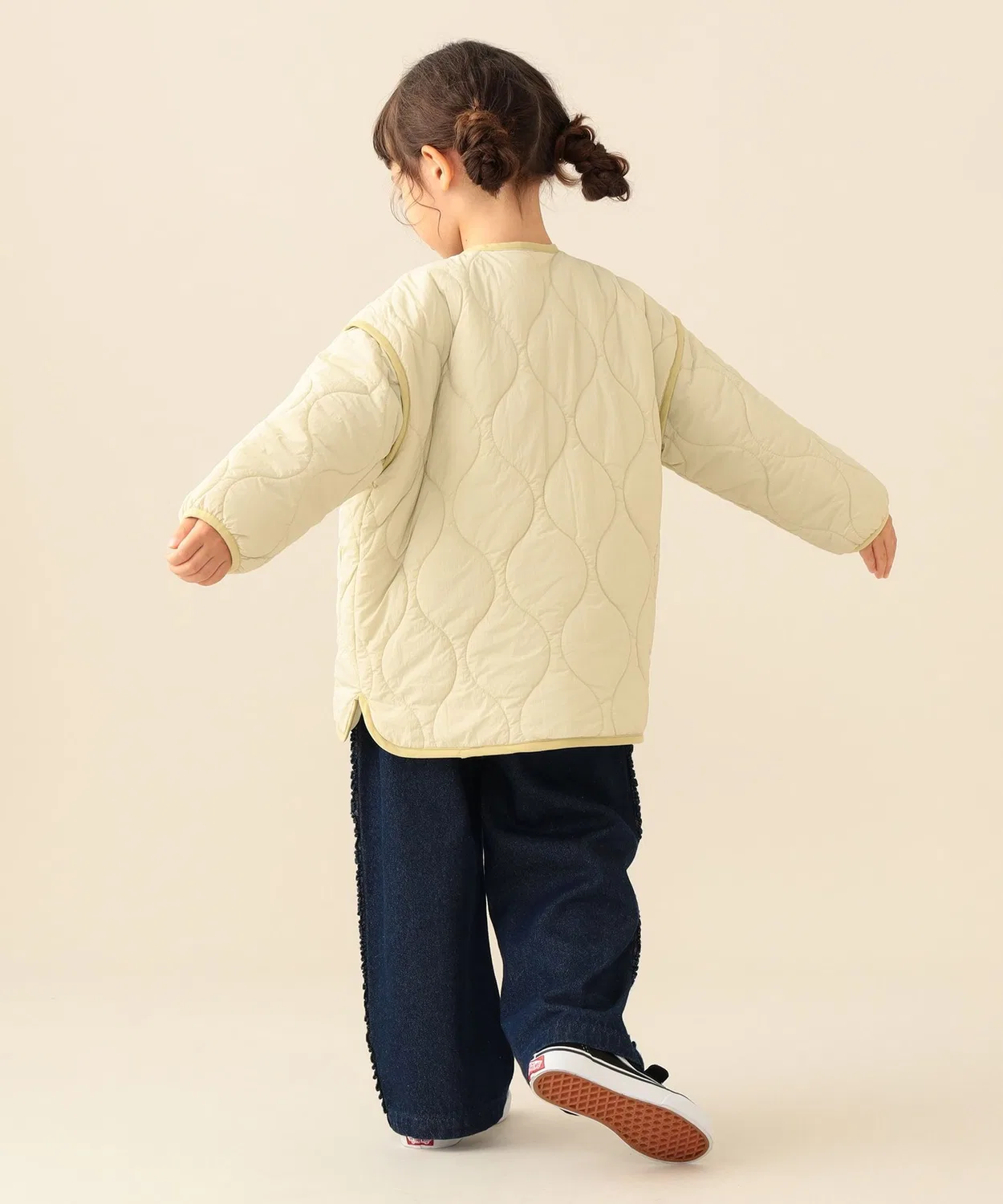 Детское пальто с длинным рукавом стеганое, на молнии, Olive BEAMS mini — фото 4