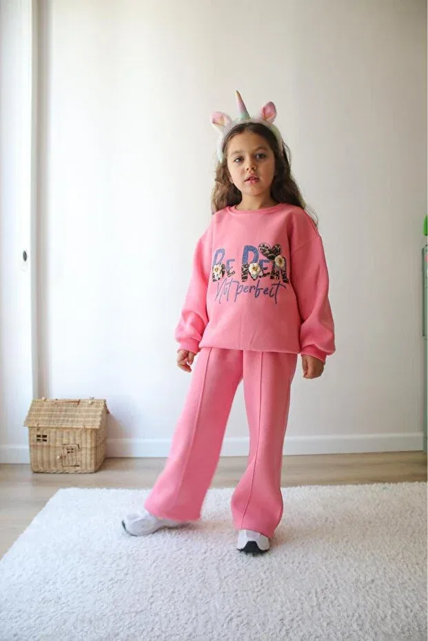 Детский спортивный костюм для девочек с принтом Jeliboomkidswear, Pink — фото 3
