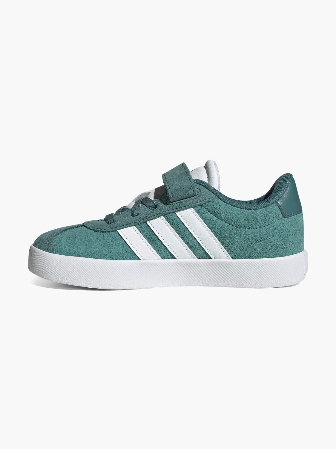Детские кроссовки с эластичной шнуровкой и липучкой Adidas, зеленый — фото 3
