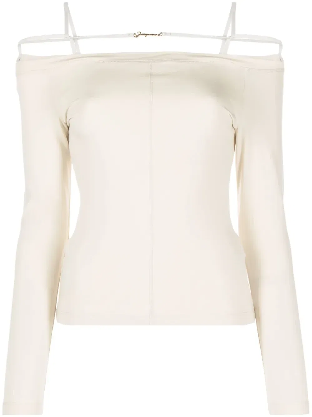 Топ Le T-shirt Sierra с открытыми плечами Jacquemus, бежевый