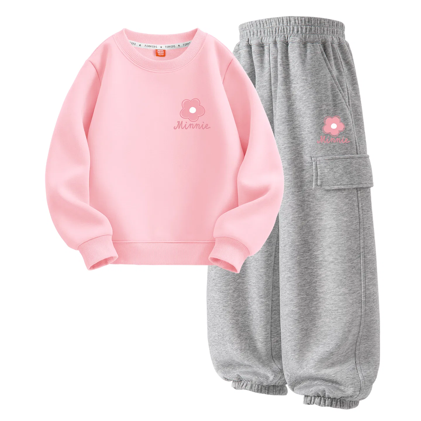 Детский спортивный комплект с принтом Disney, DiF Small Flower K Pink+Gray