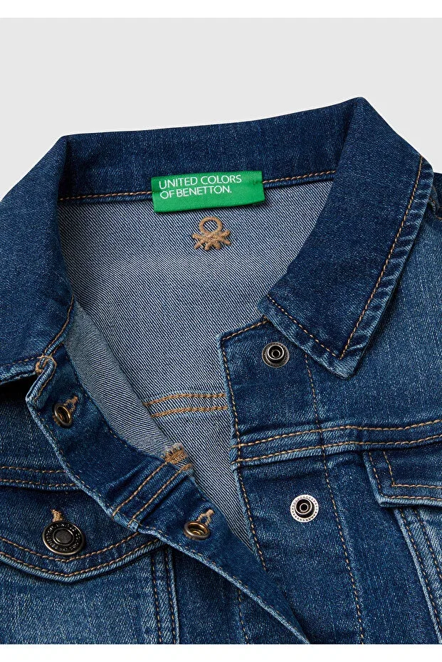 Детская джинсовая куртка из темного денима United Colors Of Benetton — фото 3