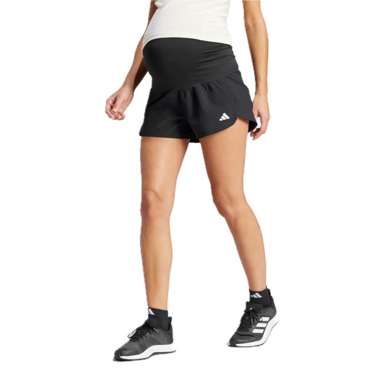 Женские тренировочные шорты с высокой талией Adidas, черный — фото 2