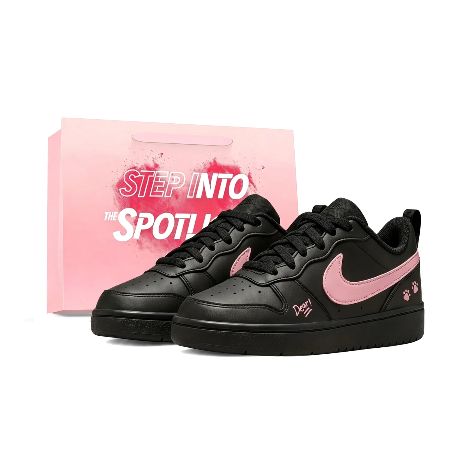 Кроссовки для скейтбординга Court Borough Kids, Nike, Black Pink