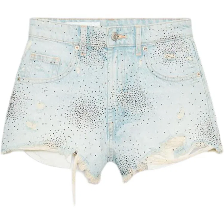 Женские джинсовые шорты Light Blue ZARA, Светло-синий