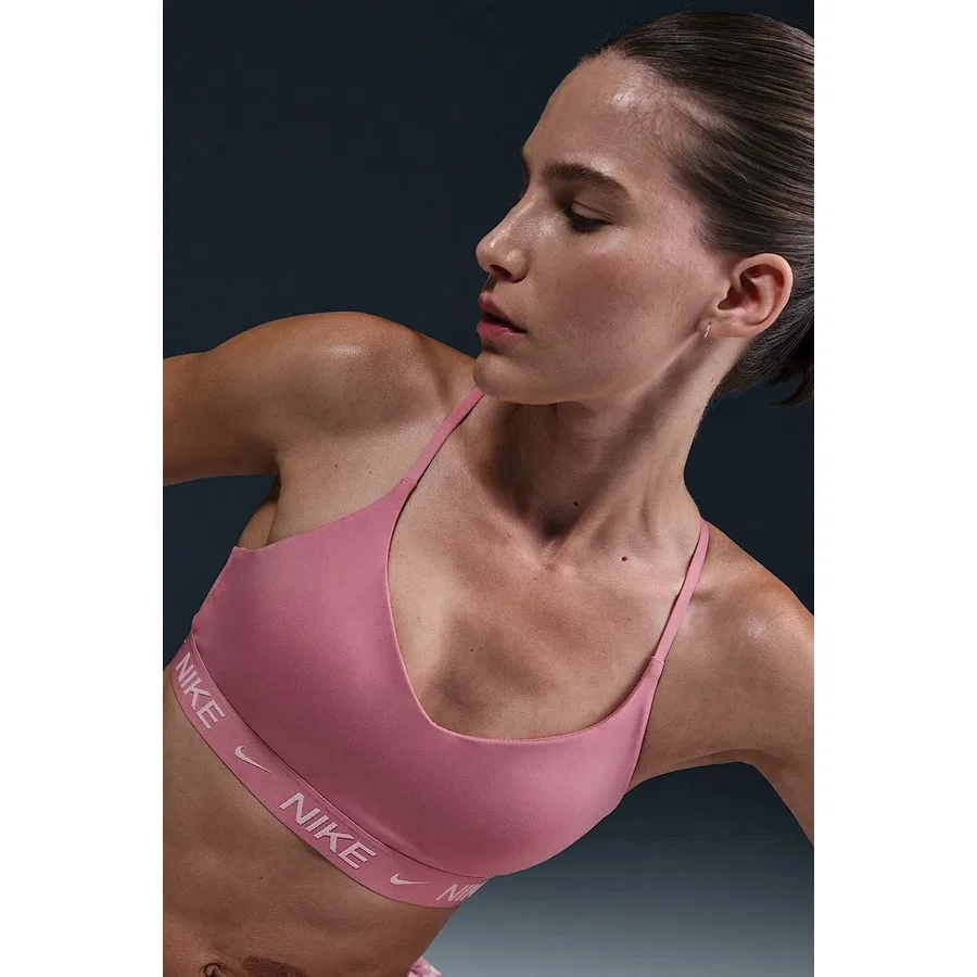 Спортивный бюстгальтер с легкой поддержкой и съемными чашками Indy Light-Support Padded Adjustable Nike, Розовый — фото 3