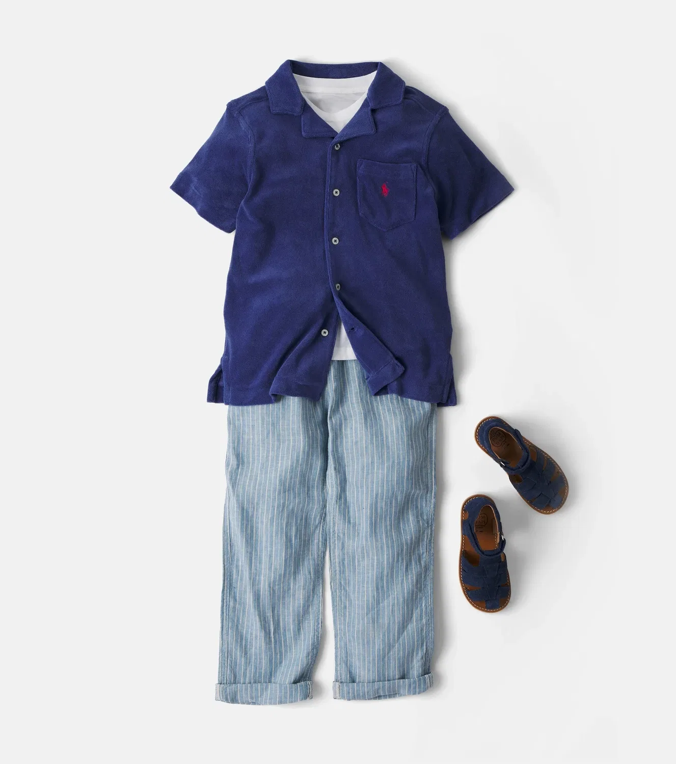 Поло из махровой ткани Polo Ralph Lauren Kids, Light Navy — фото 2
