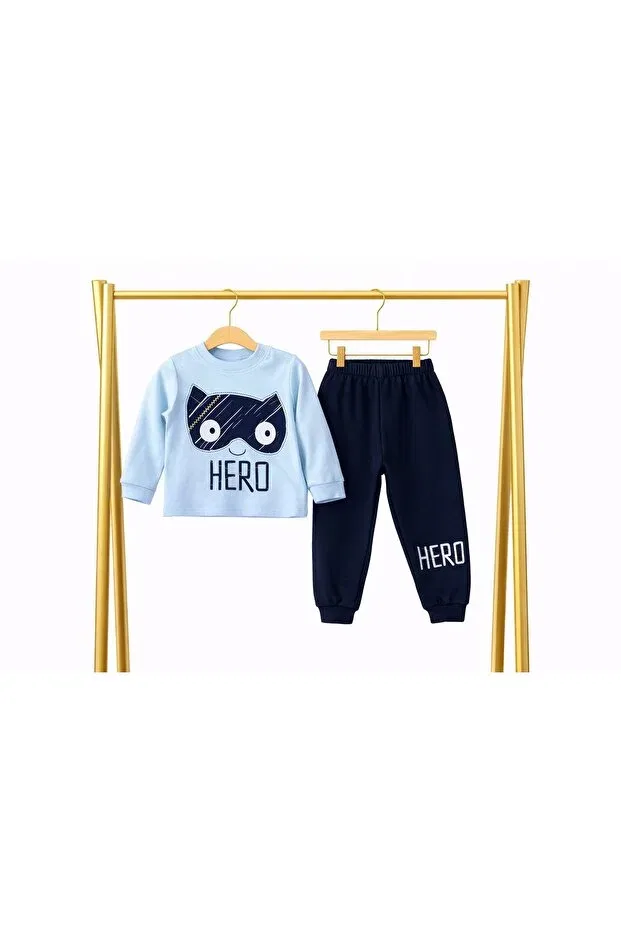 Детский спортивный костюм для мальчиков с принтом Hero, Baby Blue-Lacquvert
