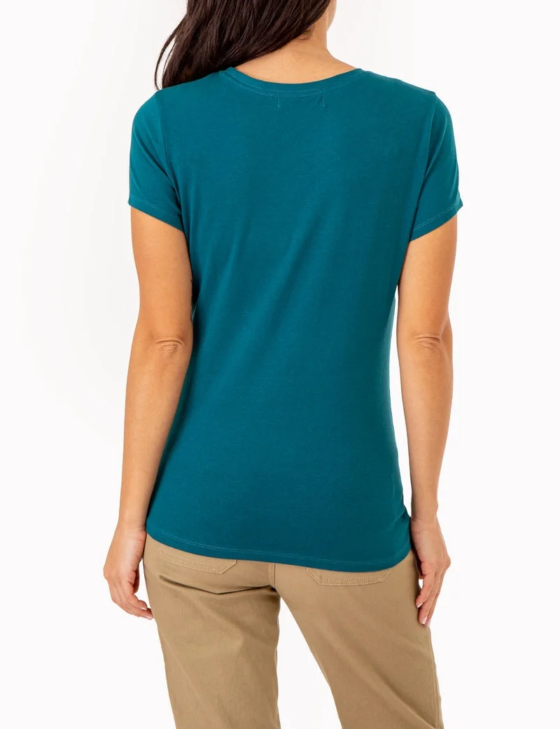 Женская футболка U.S. Polo Assn. Crew Neck, темно-бирюзовый — фото 2