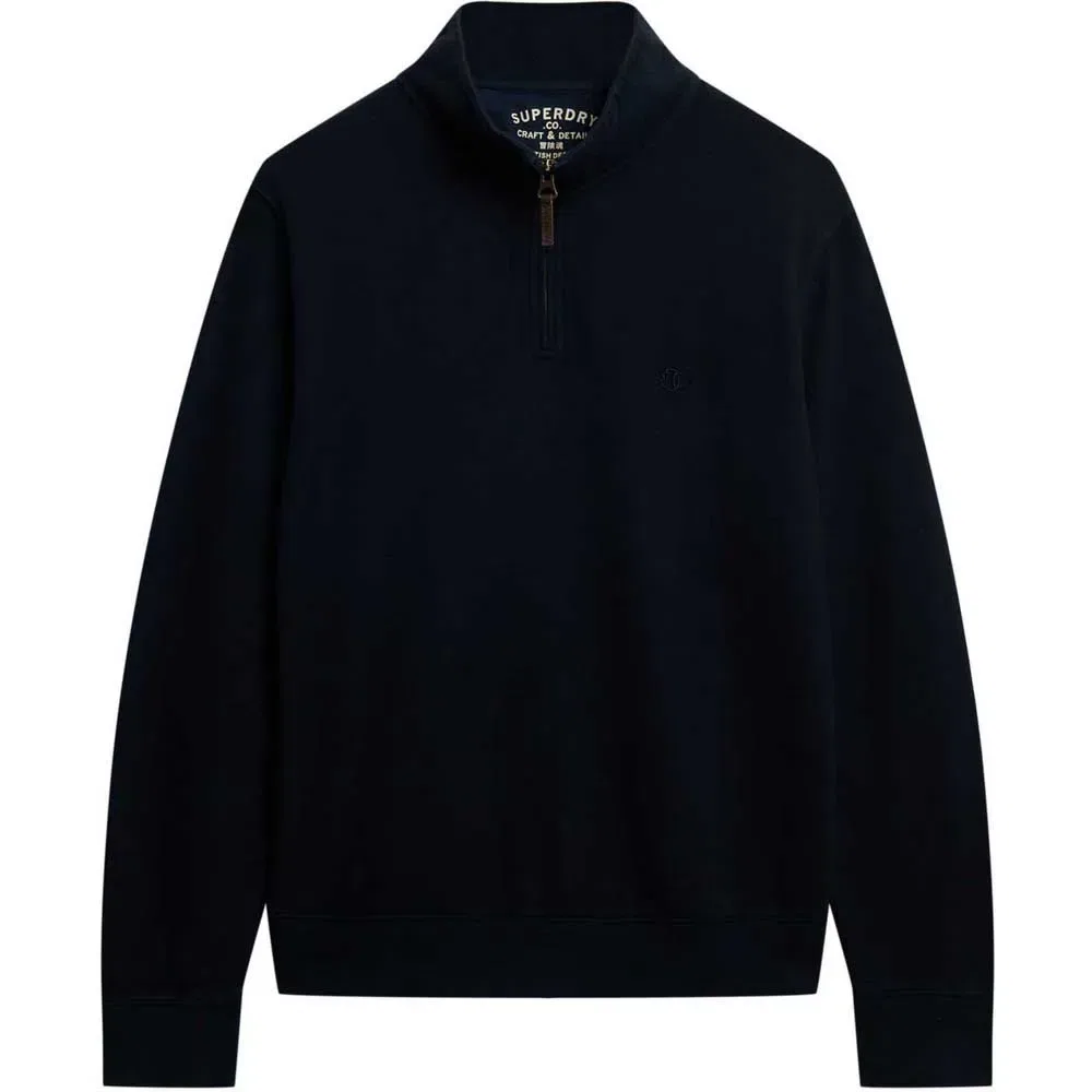 Свитер с полузастежкой-молнией Classic Essential Superdry, черный — фото 3