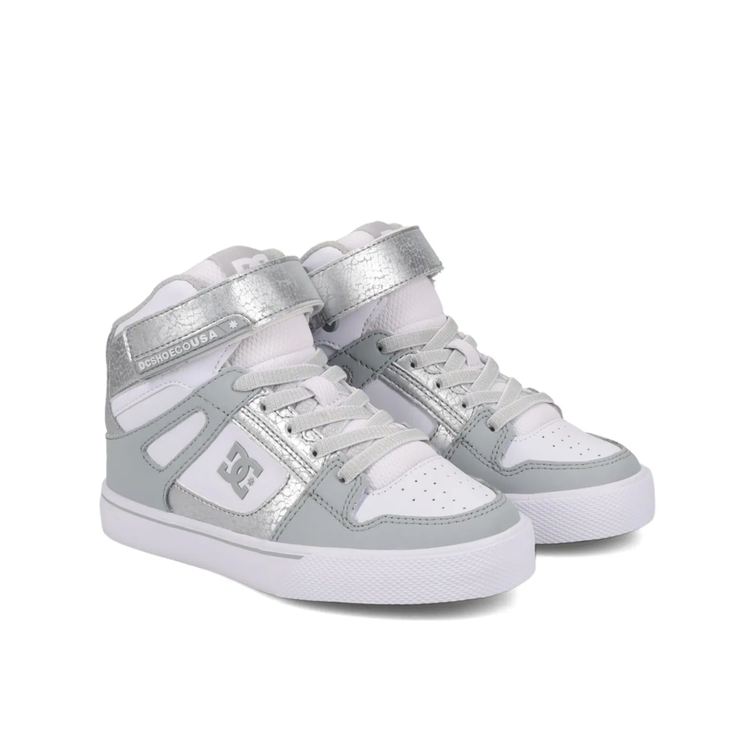 Детские высокие кроссовки Pure High-Top Ev DC Shoes, White/Silver