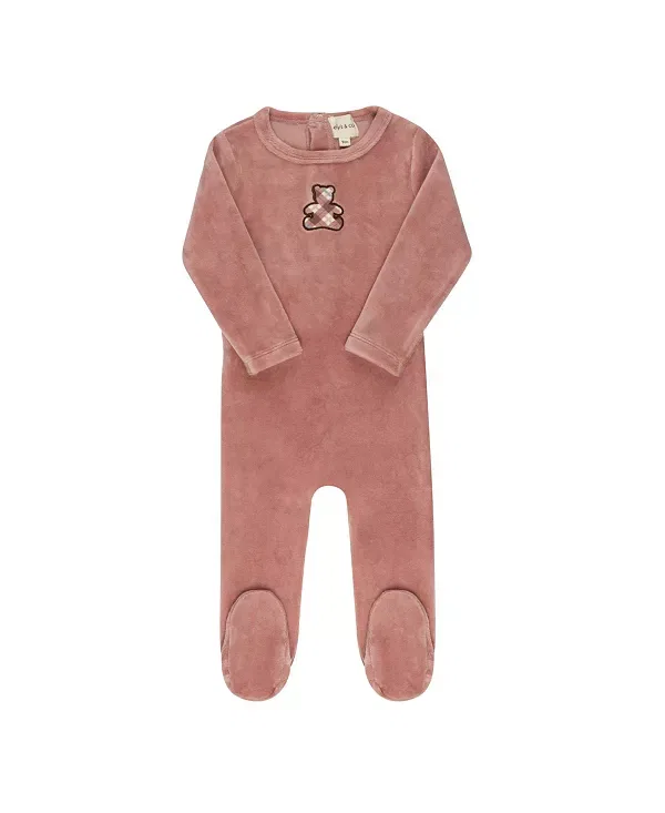 Детский комбинезон с велюровым принтом Bear Collection Ely'S & Co., розовый