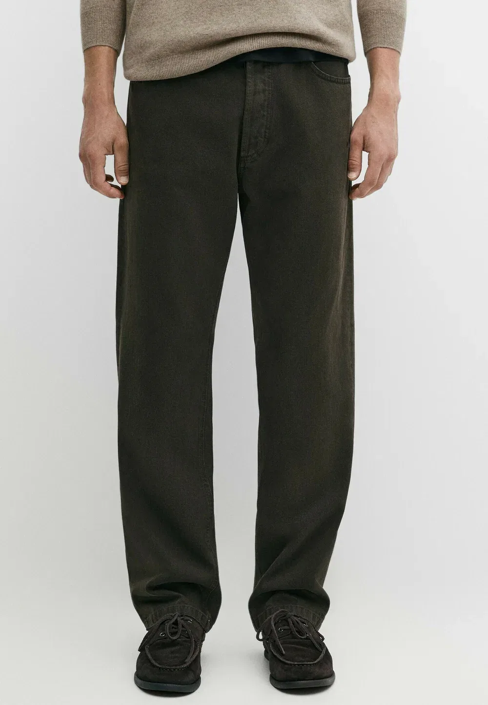 Джинсы зауженного кроя - джинсы прямого кроя Massimo Dutti, Dark Brown