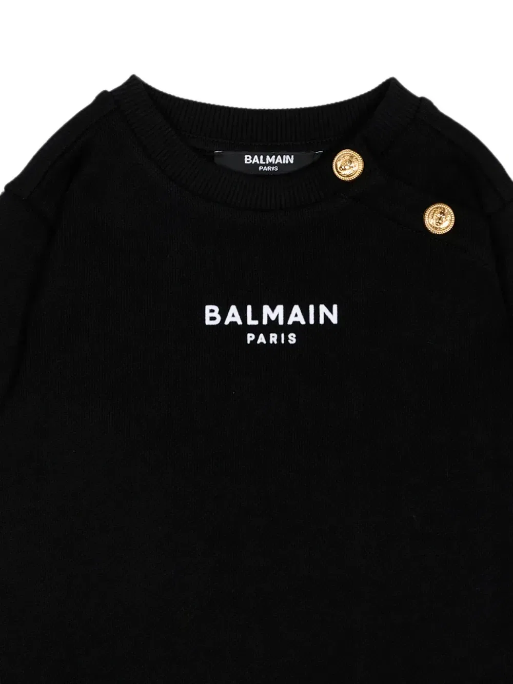 Свитшот с пуговицами и логотипом Balmain Kids, черный — фото 3