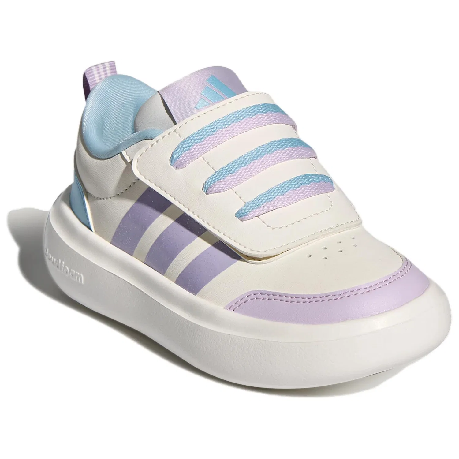 Детские повседневные кроссовки с закрытым мыском Park St Kids Casual Shoes Adidas, Bright White/Ice Light Purple/Snow Crystal Blue — фото 4