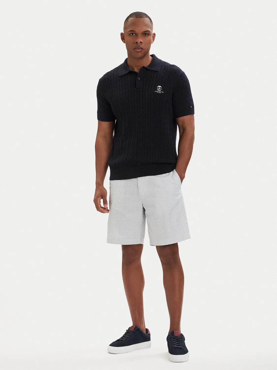 Мужские шорты из ткани приталенного кроя Dover Print Tommy Hilfiger, белый — фото 2