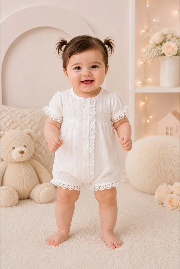 Детский комбинезон с коротким рукавом My Babies Label, White