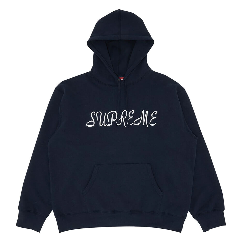 

Толстовка Supreme Script Hooded, тёмно-синий