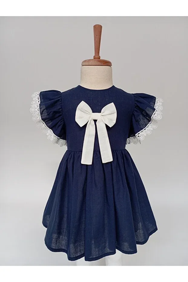 Детское платье для девочек хлопковое Put-On-Out Zeb Kids, Navy Blue