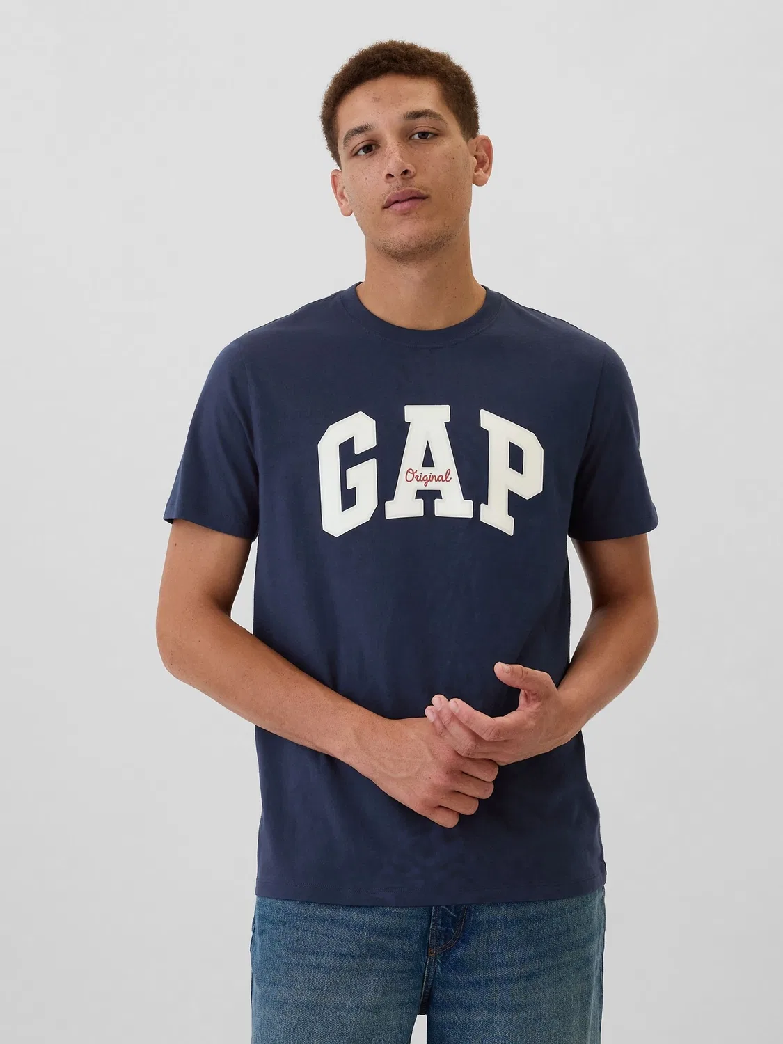 Футболка повседневная мягкая Everyday Soft Logo Gap, синий