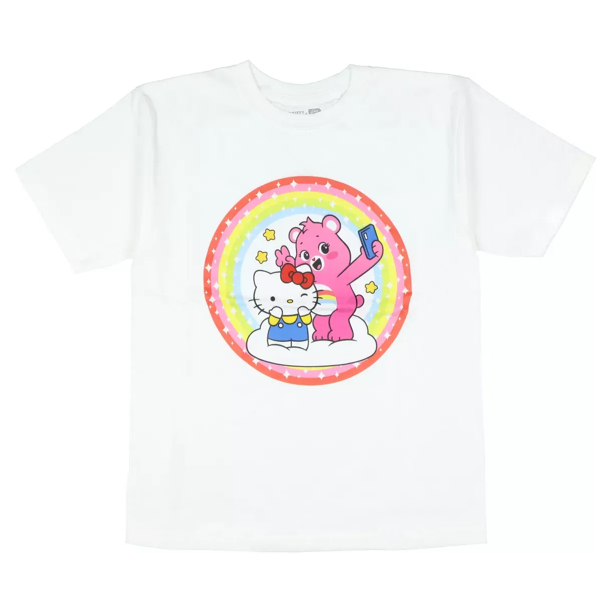 Детская футболка с принтом Hello Kitty and Friends x Care Bears Selfie Tee Bioworld, White — фото 2