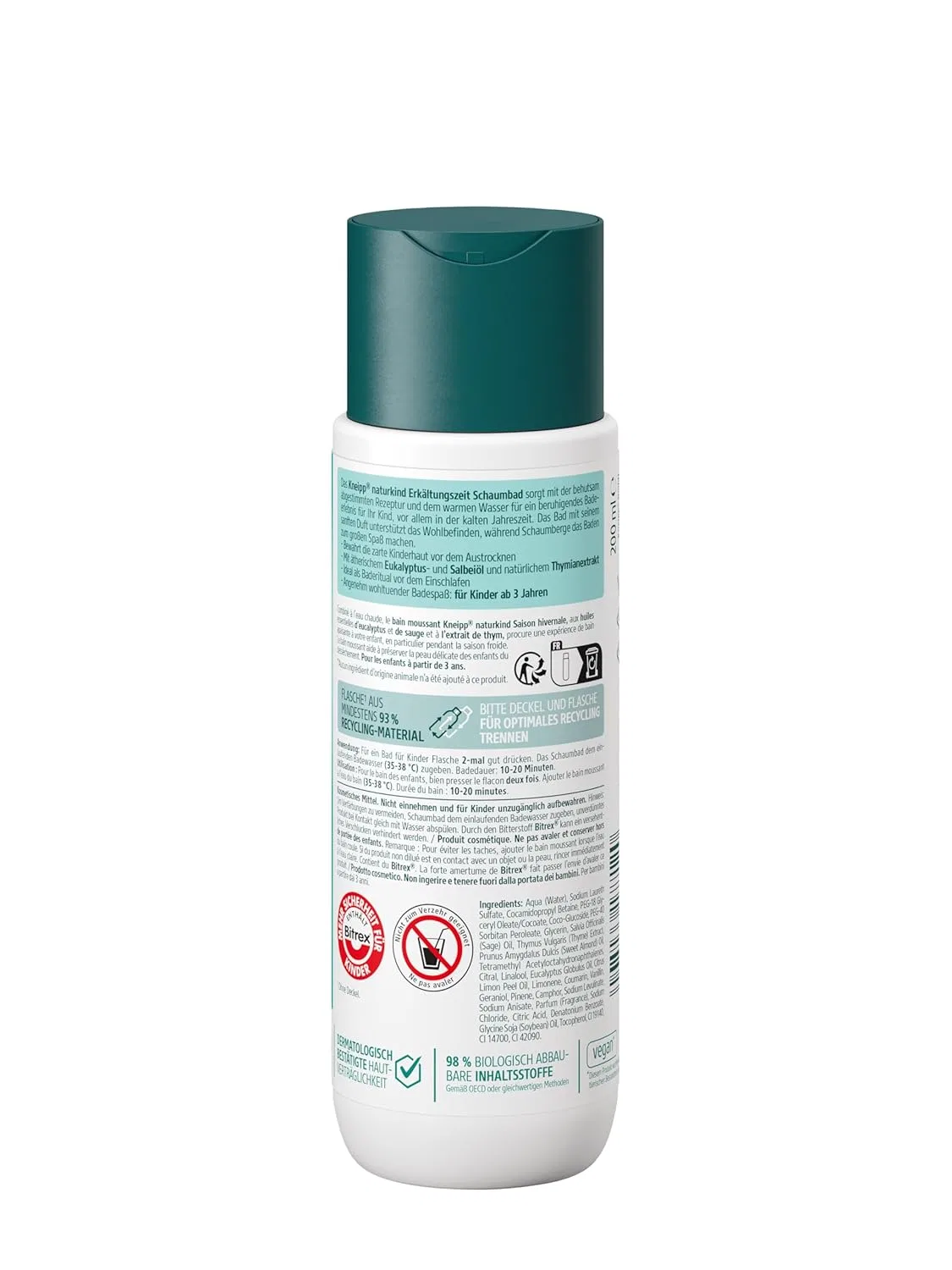 Пена для ванны Kneipp Naturkind Cold Time, с тимьяном, шалфеем и эвкалиптом, 200 мл — фото 2