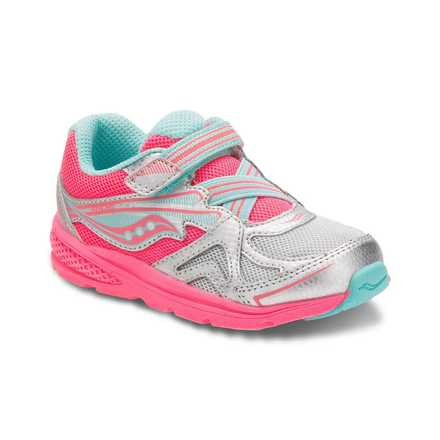 Детские кроссовки для девочек дышащие с сеткой Baby Ride Stride Rite, Silver / Coral
