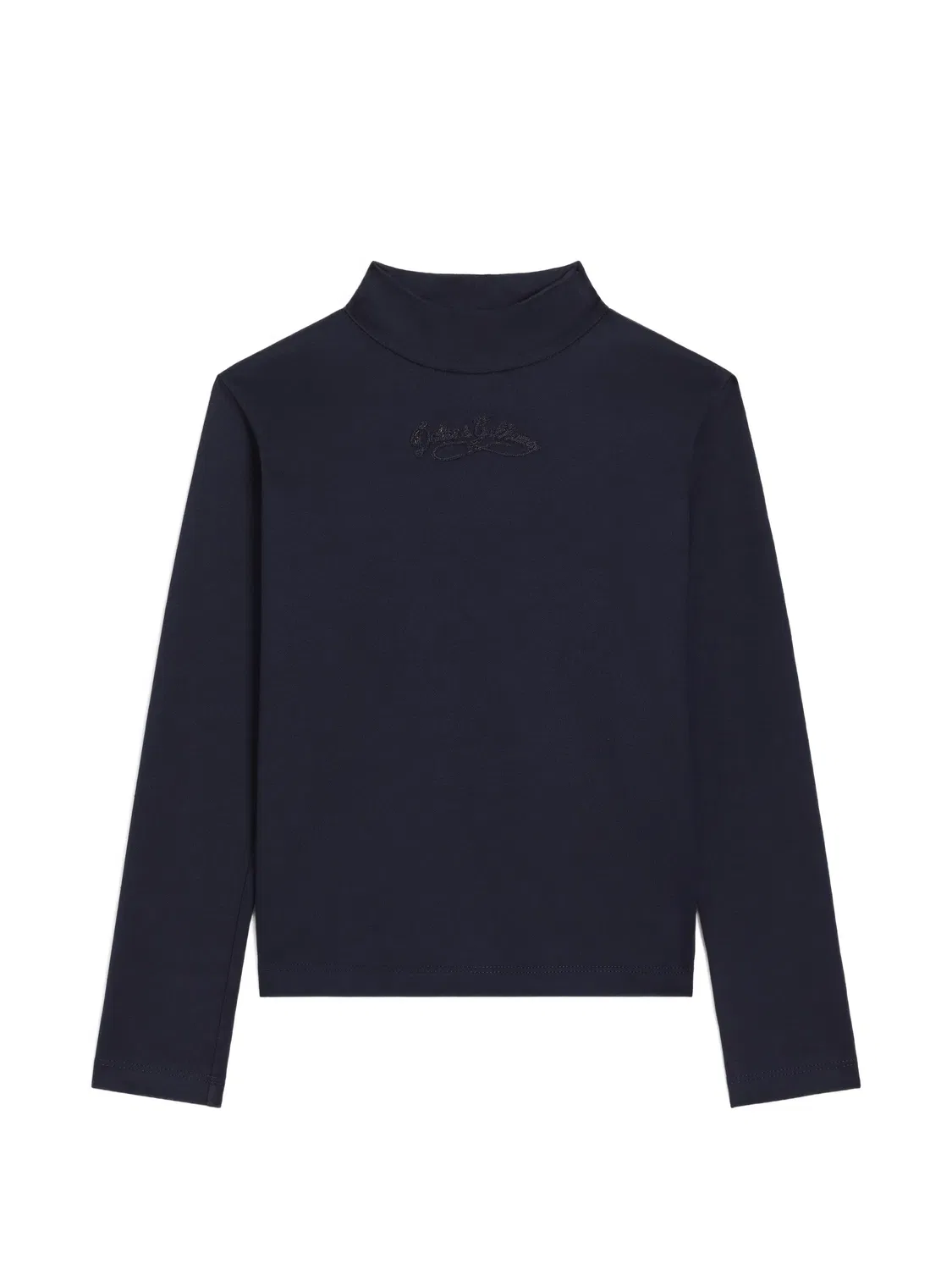 Топ с высоким воротником с вышивкой Dolce & Gabbana Kids, синий