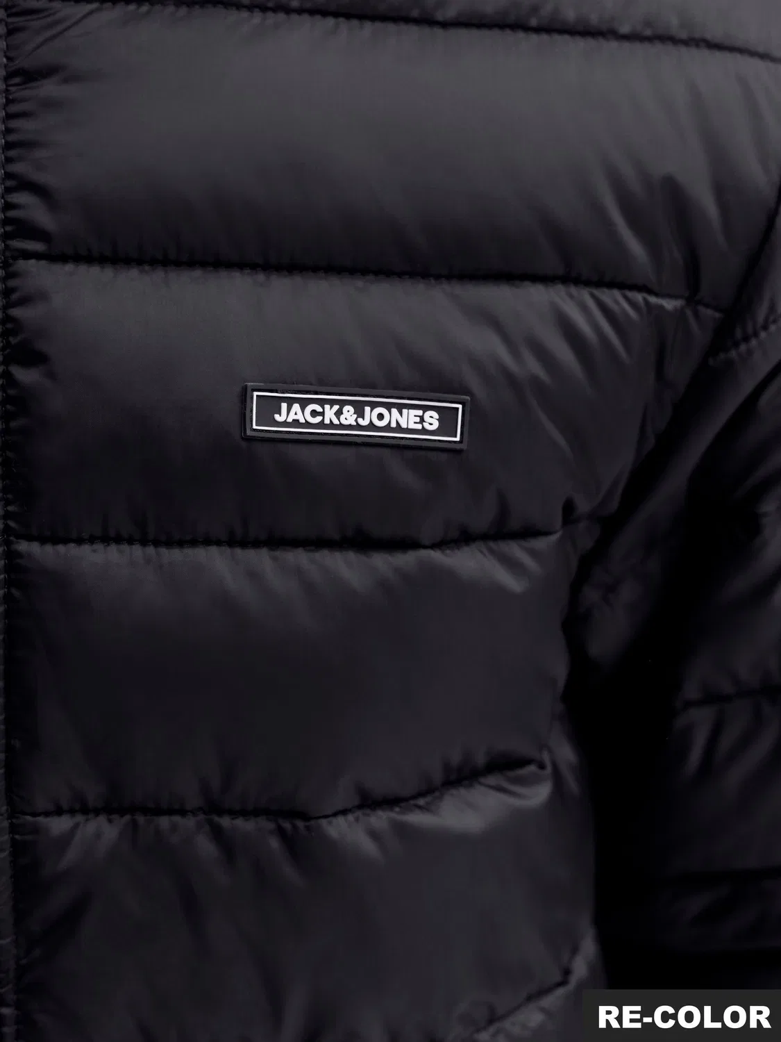 Пуховик, короткий, JACK & JONES Junior, черный — фото 4