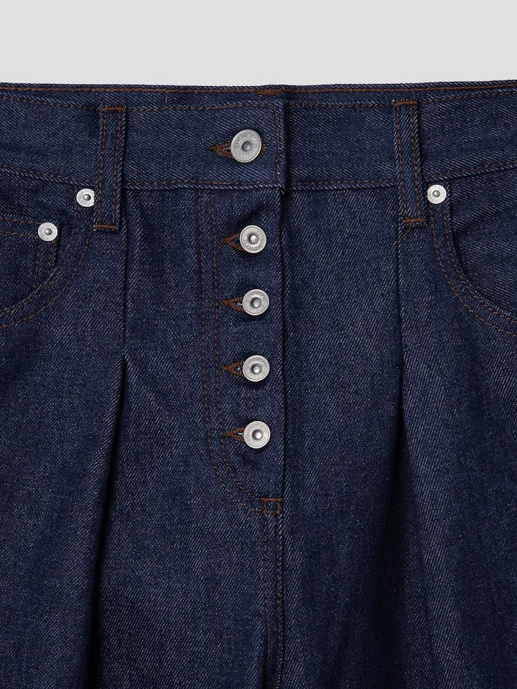 Широкие джинсы Ovalo JACQUEMUS, Navy/Brown — фото 3