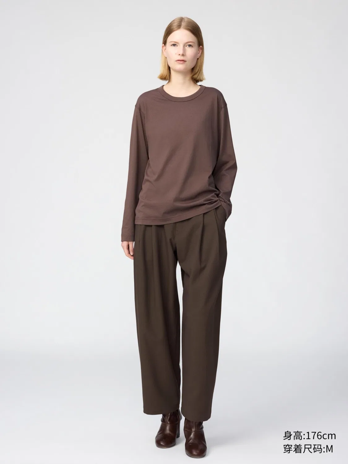 Лонгслив из хлопка Supima Uniqlo, молочный — фото 2