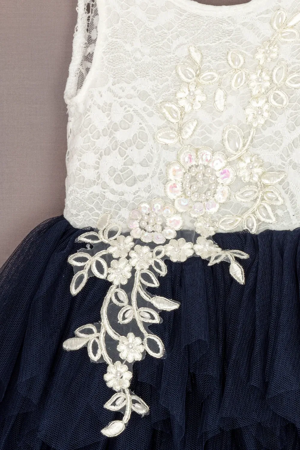 Детское платье из фатина Boho Dreams Uk Flower Girl Boutique, Navy — фото 4