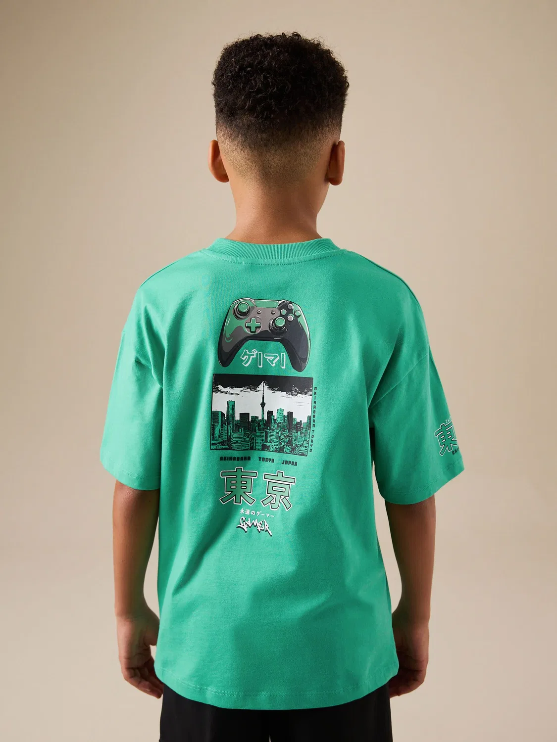 Футболка с графическим принтом, Green Controller Back Print Next, зеленая — фото 2