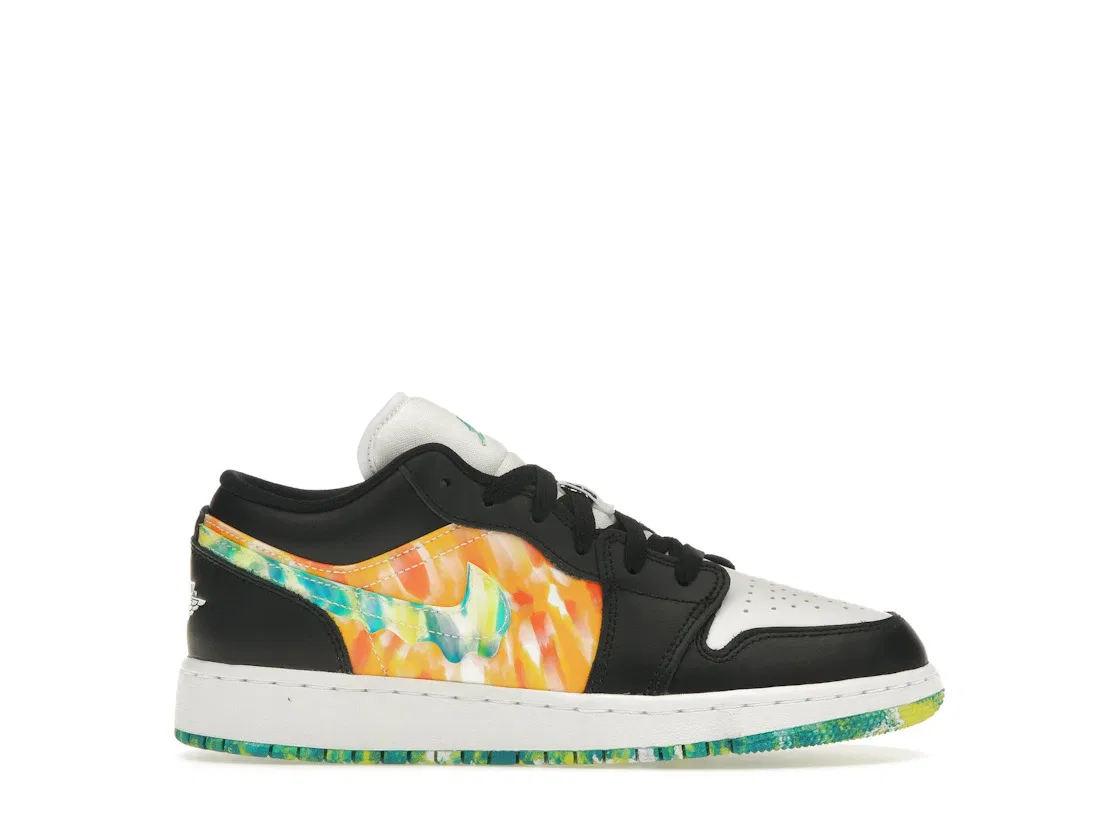 Детские кроссовки с принтом тай-дай Jordan 1 Low Jordan, Multi/Black/White