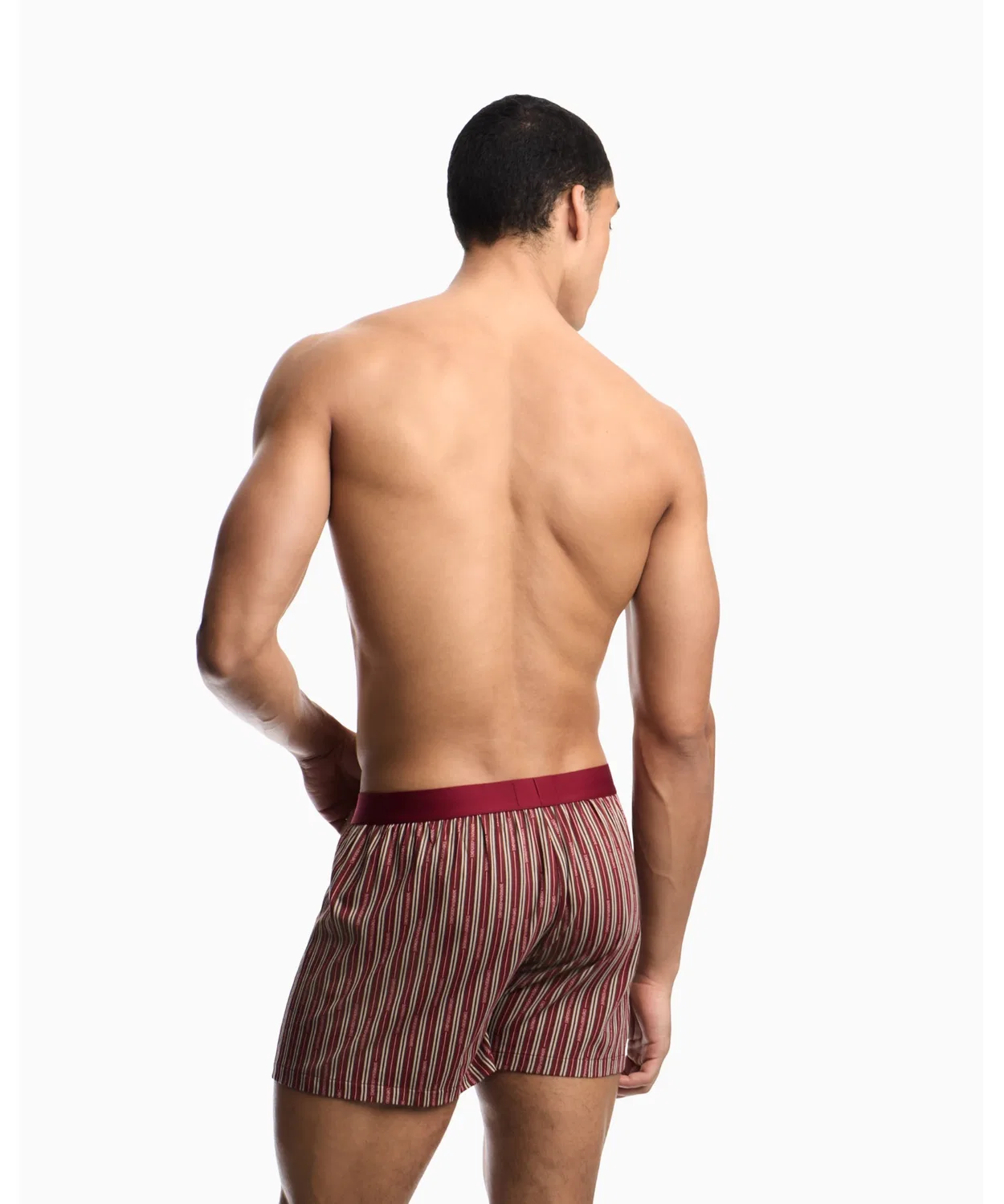 Мужские трусы-боксеры с принтом Cotton EMPORIO ARMANI, Red — фото 3