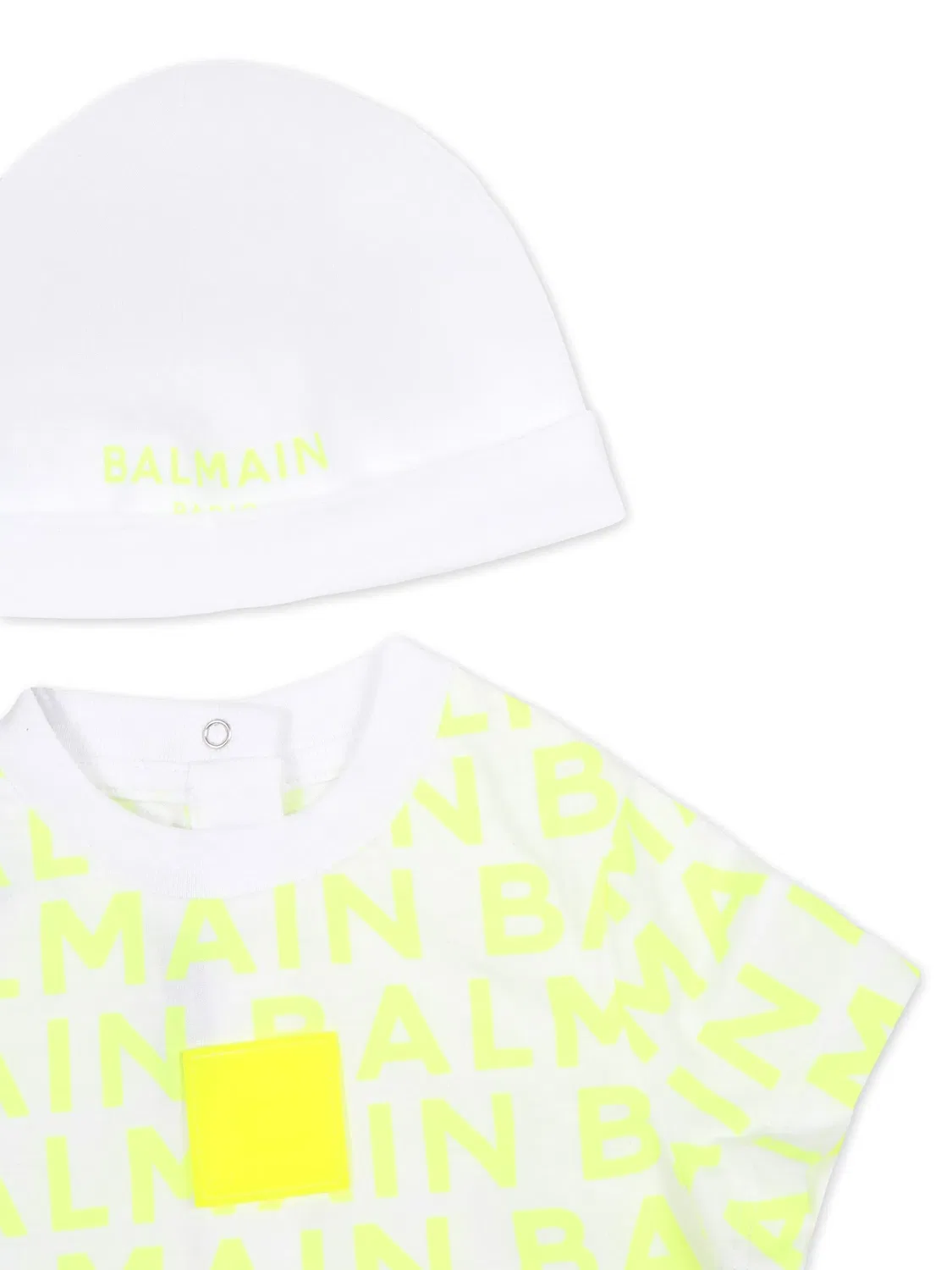 Комплект шорт с логотипом из органического хлопка Balmain, желтый — фото 2