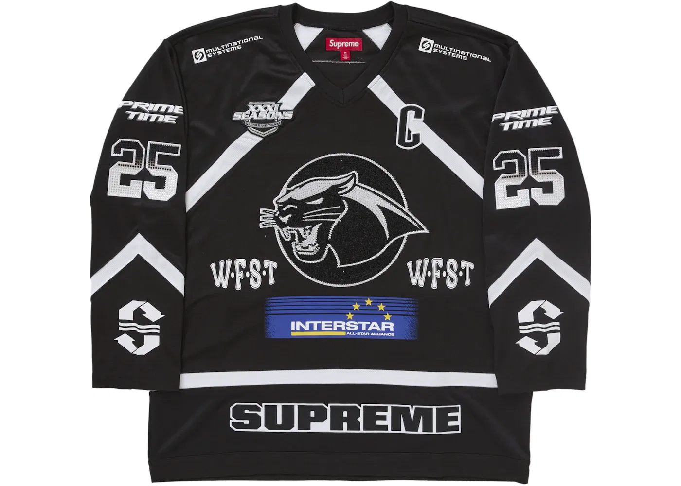 Мужская хоккейная джерси с принтом и стразами Jersey Supreme, Black
