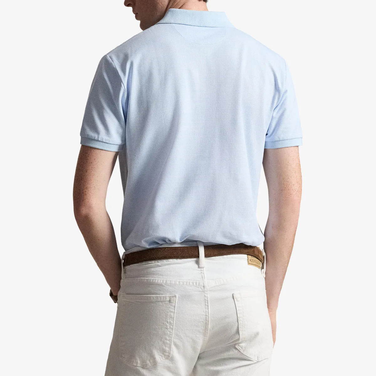 Хлопковая рубашка-поло с вышитым логотипом Polo Ralph Lauren, голубой — фото 4