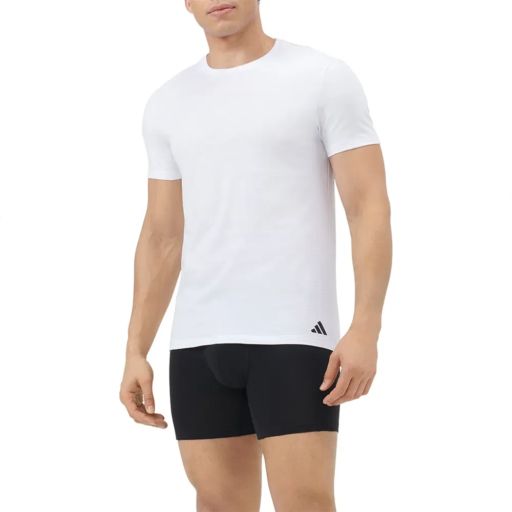 Термобелье короткий рукав хлопковое 3 шт. Adidas, белый