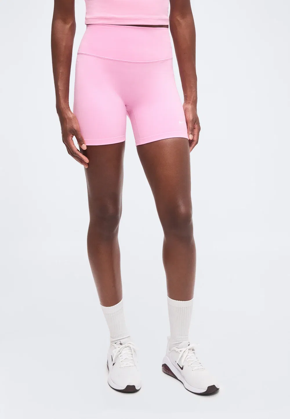 Одни короткие леггинсы Nike Performance, Pink Rise/White