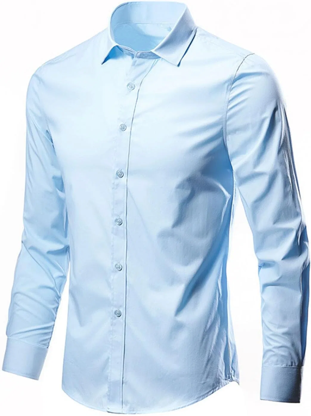 Мужская рубашка с длинным рукавом, Slim Fit, голубой
