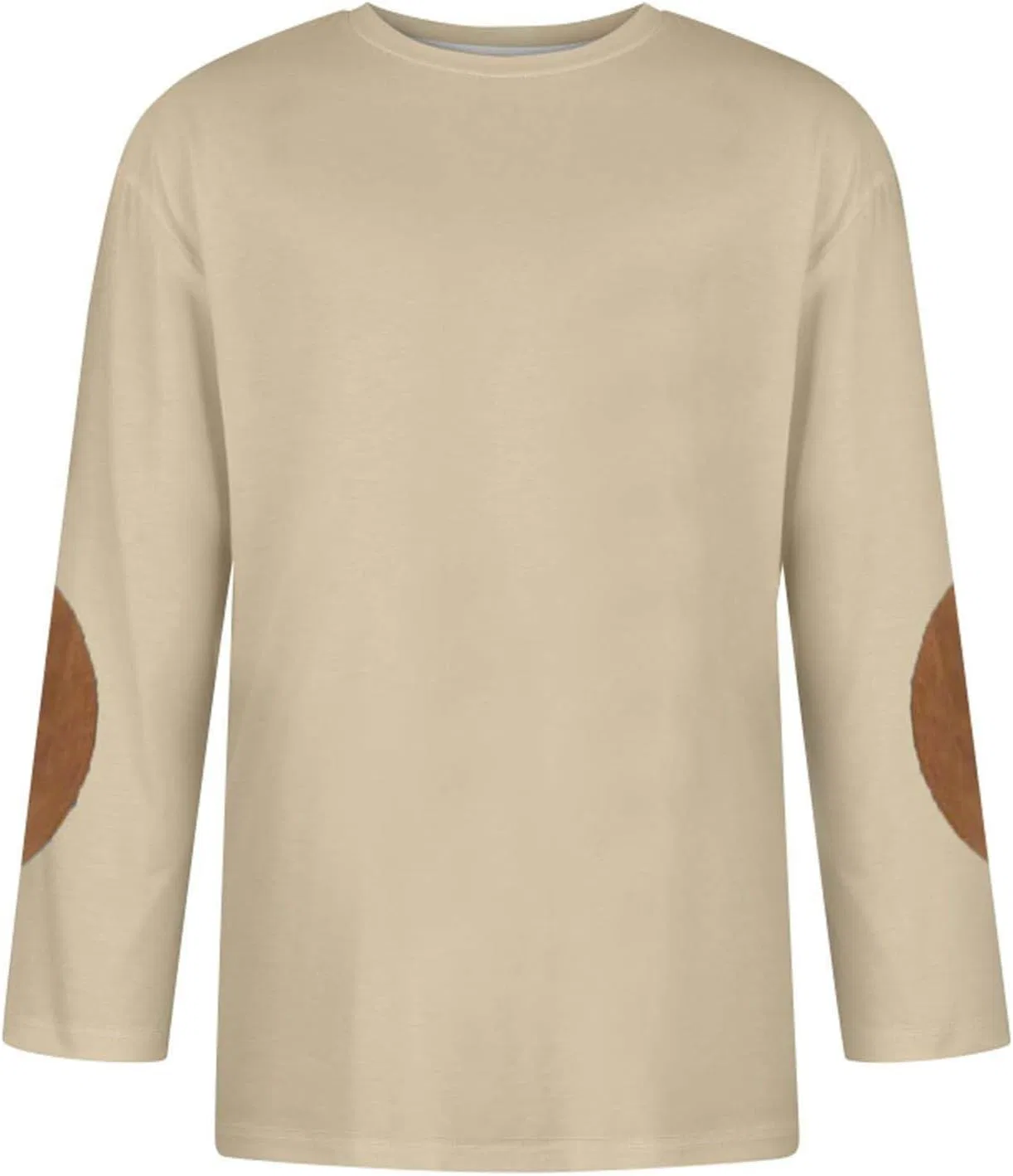 Мужская футболка с длинным рукавом 3/4 Casual Loose Fit, Beige — фото 2