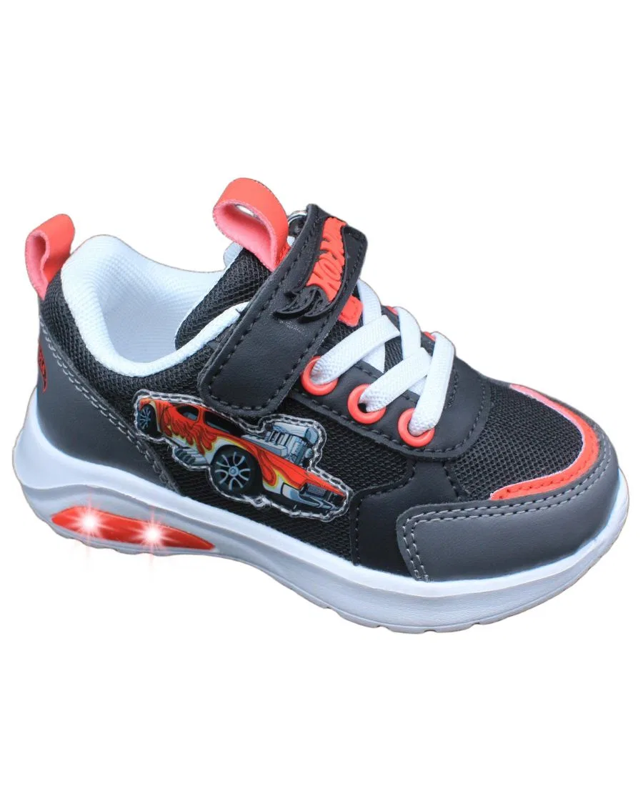 Детские кроссовки со светящейся подошвой Hot Wheels, Black