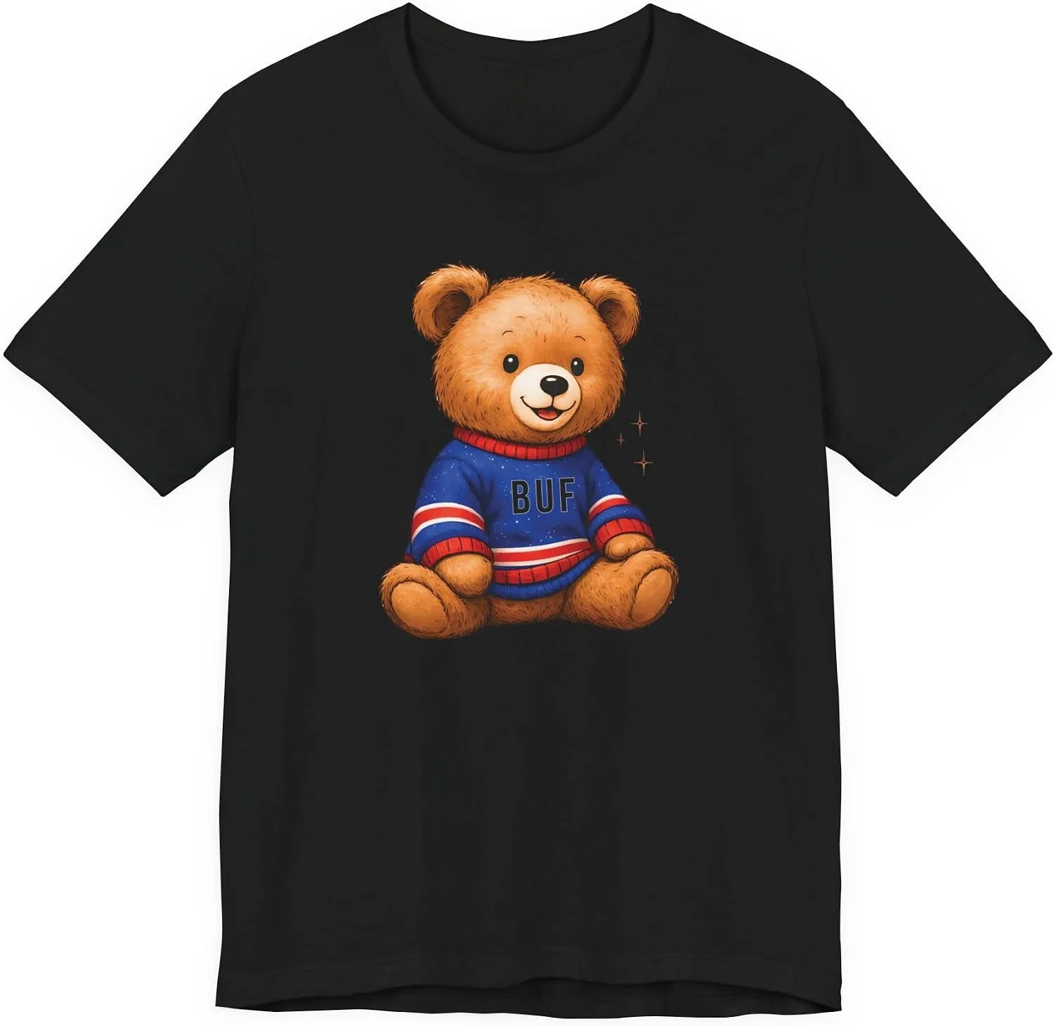 Футболка с медведем в футбольном свитере Bella+canvas, Black