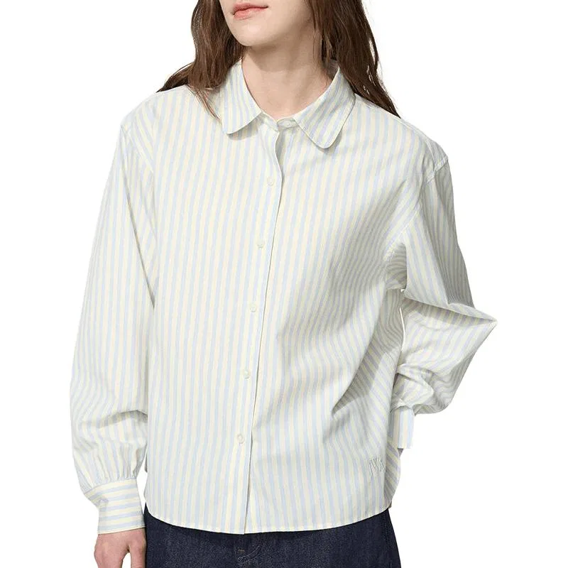 Женская рубашка с отложным воротником UNIQLO, Цвет 30 Light Beige