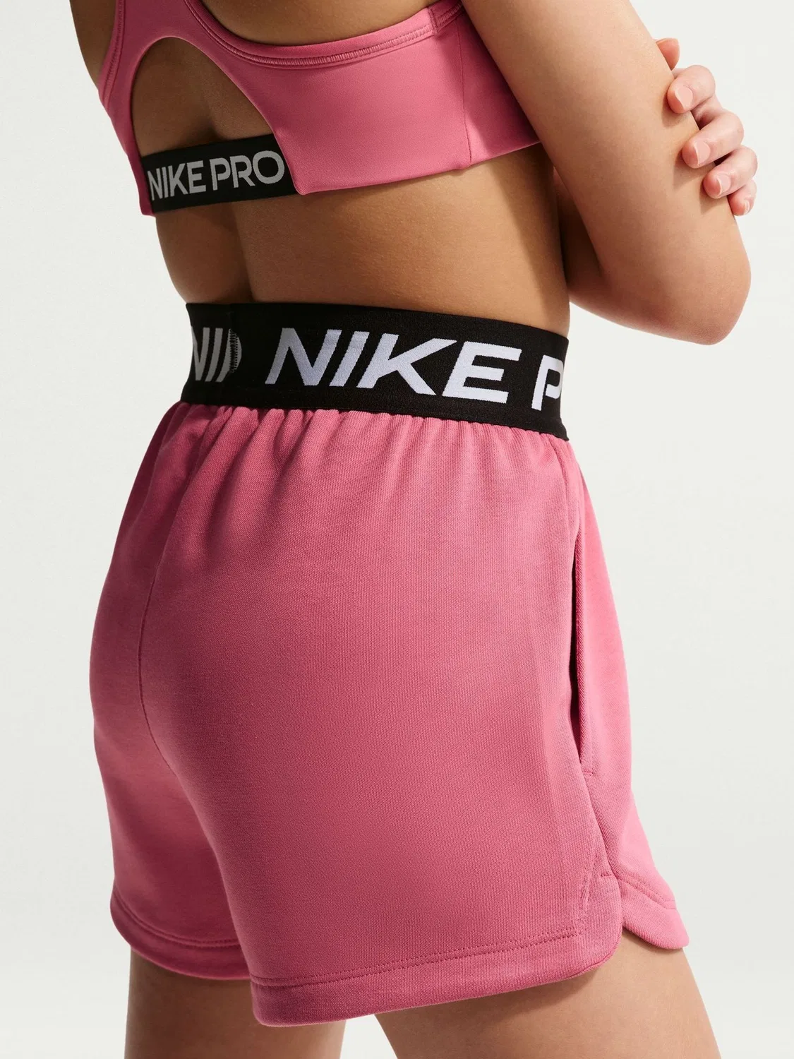 Шорты Nike Pro Dri-FIT Fleece, Peony Pink — фото 4